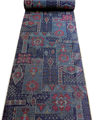 Tapestry-Like Yuki Tsumugi Handwoven Ikat Vintage Kimono Silk from Japan By the Yard #558