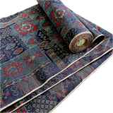 Tapestry-Like Yuki Tsumugi Handwoven Ikat Vintage Kimono Silk from Japan By the Yard #558