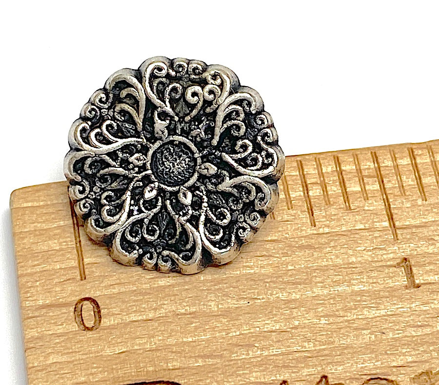 Silver Lace Button, 11/16