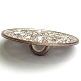 Byzantine Silver-White-Copper Button, 13/16" 20mm Metal, Shank Back FOUR BUTTONS   #FJ-198