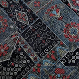 Tapestry-Like Yuki Tsumugi Handwoven Ikat Vintage Kimono Silk from Japan By the Yard #558