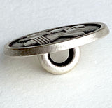 Basket Cross Nickel Silver Shank Back 5/8" 15mm Button  #MV-4