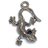 Gecko Lizard Charm/ Pendant 7/8" Pewter, Made in USA, Pack of FIVE  #FJ-199