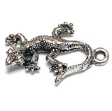 Gecko Lizard Charm/ Pendant 7/8" Pewter, Made in USA, Pack of FIVE  #FJ-199