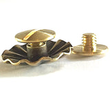 Fluted Brass "Santa Fe Daisy" Repousse Concho 3/4" with Chicago Screw Back #SW-38