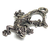 Gecko Lizard Charm/ Pendant 7/8" Pewter, Made in USA, Pack of FIVE  #FJ-199