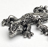 Gecko Lizard Charm/ Pendant 7/8" Pewter, Made in USA, Pack of FIVE  #FJ-199