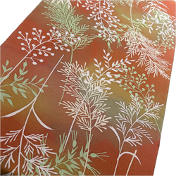 Autumn Botanica Hama Chirimen Crepe, Vintage Kimono Silk from Japan By the Yard #559