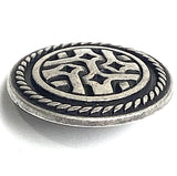 Madrigal Button Silver/Black 13/16" Shank Back Metal, Pack of TWENTY  #FJ-200