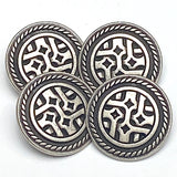 Madrigal Button Silver/Black 13/16" Shank Back Metal, Pack of TWENTY  #FJ-200
