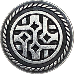 Madrigal Button Silver/Black 13/16" Shank Back Metal, Pack of TWENTY  #FJ-200