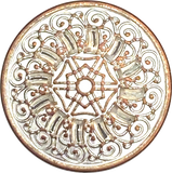 Byzantine Silver-White-Copper Button, 13/16" 20mm Metal, Shank Back FOUR BUTTONS   #FJ-198