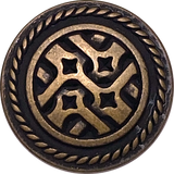 Madrigal Button Brass/Black 13/16" Shank Back Metal, Pack of TWENTY  #FJ-201
