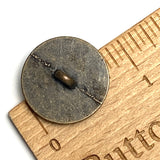 Madrigal Button Brass/Black 13/16" Shank Back Metal, Pack of TWENTY  #FJ-201