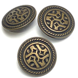 Madrigal Button Brass/Black 13/16" Shank Back Metal, Pack of TWENTY  #FJ-201