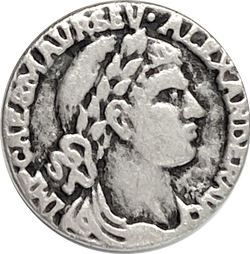 Alexander the Great, Replica Coin Shank Back Button 13/16" Silver Color, Per Button #FJ-202
