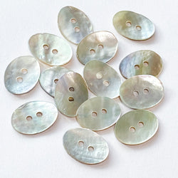Re-Stocked Oval Moonrise Mother of Pearl 1/2" x 3/8" Iridescent Button 13mm, Pack of 12, #KB-806-12