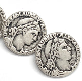 Alexander the Great, Replica Coin Shank Back Button 13/16" Silver Color, Per Button #FJ-202