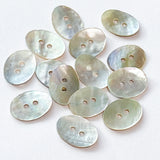 Oval Moonrise Mother of Pearl 1" Iridescent Button 25mm,  Pack of 4, #KB-916