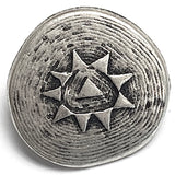 Sun Burst Triangle Almost Round Silver Button, Shank Back 3/4"  Pack of EIGHT #FJ-203