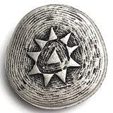 Sun Burst Triangle Almost Round Silver Button, Shank Back 3/4"  Pack of EIGHT #FJ-203