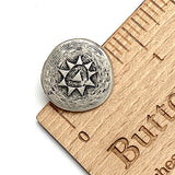 Sun Burst Triangle Almost Round Silver Button, Shank Back 3/4"  Pack of EIGHT #FJ-203