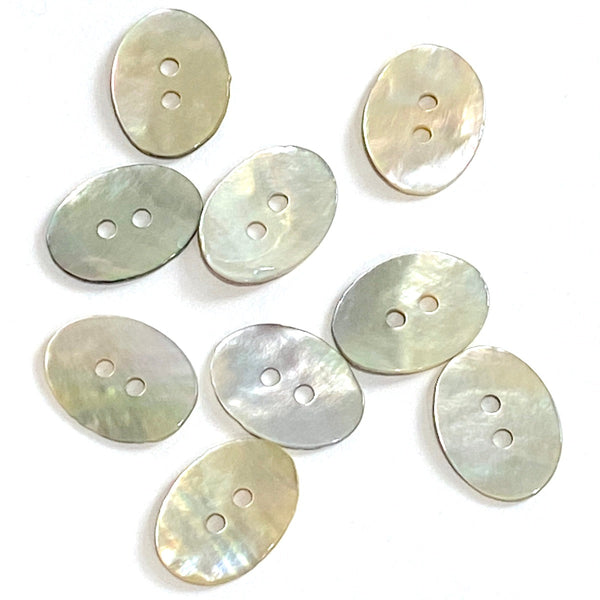 Re-Stocked Oval Moonrise Mother of Pearl 5/8" Iridescent Button 15mm, Pack of 12 #KB-918