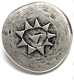 Sun Burst Triangle Almost Round Silver Button, Shank Back 3/4"  Pack of EIGHT #FJ-203