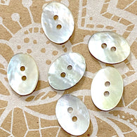 Re-Stocked Oval Moonrise Mother of Pearl 1/2" x 3/8" Iridescent Button 13mm, Pack of 36, #KB-806-36