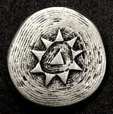 Sun Burst Triangle Almost Round Silver Button, Shank Back 3/4"  Pack of EIGHT #FJ-203
