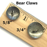 Bear Claws Western Silver Southwest Shank Back Button 5/8" Bear Paw Made in New Mexico # WN33