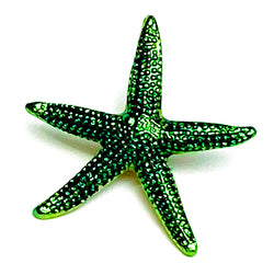 Starfish Button, Bright Green Metal Star Fish with Shank Back, by Susan Clarke   3/4"  # SC-633E