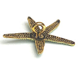 Starfish Button, Bright Green Metal Star Fish with Shank Back, by Susan Clarke   3/4"  # SC-633E