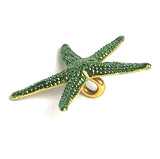 Starfish Button, Bright Green Metal Star Fish with Shank Back, by Susan Clarke   3/4"  # SC-633E