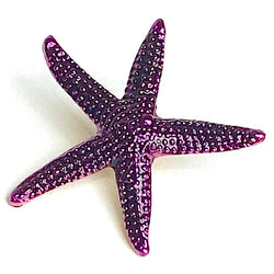 Starfish Button, Purple Metal Star Fish with Shank Back, by Susan Clarke   3/4"  # SC-633C