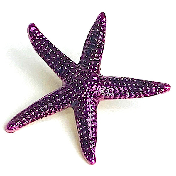 Starfish Button, Purple Metal Star Fish with Shank Back, by Susan Clarke   3/4"  # SC-633C