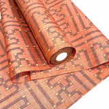 REMNANT. Sunset Geometry Ikat, Light Red-Orange Vintage Kimono Silk from Japan By the Yard 14" X 16" PIECE  #332