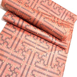 REMNANT. Sunset Geometry Ikat, Light Red-Orange Vintage Kimono Silk from Japan By the Yard 14" X 16" PIECE  #332