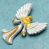 SALE: Angel Button by Susan Clarke 1-1/4" Hand Painted Metal, Shank Back #CH-577
