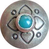 5/8" Dogwood Flower Southwest Concho Style Button with 'Turquoise'  #SW-98