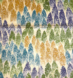 Set of Three Pieces, Snowstorm on Pale Gold Satin/Crepe Vintage Kimono Silk from Japan, 14" x 18" , 6" x 42" #4680