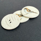 Running Low, Sparrow Bird Button, Porcelain 7/8" (Smaller Size) Handmade Ceramic