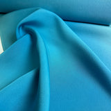 Rich Blues, Hand Painted Buds/Leaves Full 13+-Yard BOLT, Blended Bokashi Chirimen Crepe Vintage Tsukesage Kimono Silk from Japan  #562