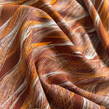 Rust/Cream/Orange Horse Tails, Vintage Kimono Chirimen Crepe Silk from Japan By the Yard #563