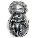 Kokeshi Doll Pewter Bead from Green Girl Studios 13/16" 20mm