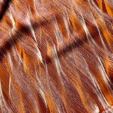 Rust/Cream/Orange Horse Tails, Vintage Kimono Chirimen Crepe Silk from Japan By the Yard #563