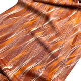 Rust/Cream/Orange Horse Tails, Vintage Kimono Chirimen Crepe Silk from Japan By the Yard #563