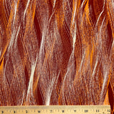 Rust/Cream/Orange Horse Tails, Vintage Kimono Chirimen Crepe Silk from Japan By the Yard #563