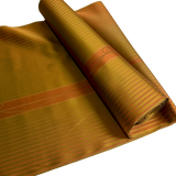 Gold/Red Stripe Satin Raincoat Silk, Vintage Kimono Yarn-Dye from Nishijin Japan By the Yard #564