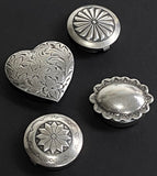 Set of 4, Vintage Sterling Silver Button Covers, Each One Different, Large Heart Included #MV-51